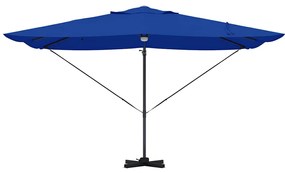 Guarda-sol Cantilever Roma com LEDs, Azul Azure, 352x251x265 cm, Alumí