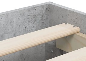 Estrutura de cama c/ gavetas derivados de madeira cinza-cimento