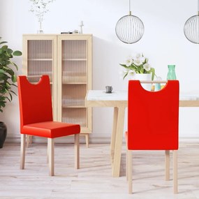 vidaXL Cadeiras de jantar 2 pcs couro artificial vermelho