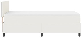 Cama Box Spring com Colchão Creme 90x200 cm Tecido de Veludo