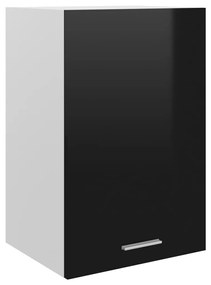 vidaXL Armário de parede “Lyon” derivados de madeira preto brilhante
