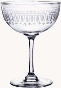Taças de champanhe em cristal artesanal Ovals, conjunto de 6
