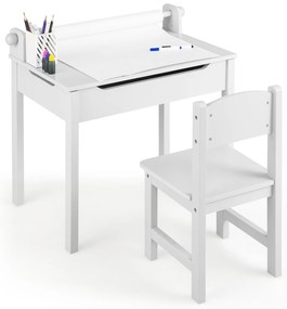 Mesa infantil com altura ajustável, inclinação e suporte para livros - Azul