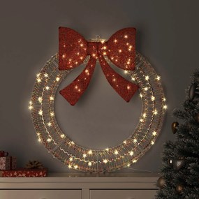 vidaXL Guirlanda com 80 LEDs Branco quente 91 x 91 x 9 cm PET