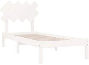 Estrutura de cama 90x200 cm madeira maciça branco
