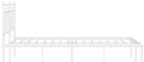 Estrutura de cama com cabeceira 135x190 cm metal branco