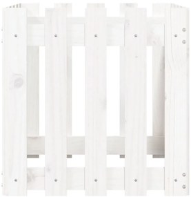 Vaso de jardim c/ design cerca 50x50x50 cm pinho maciço branco