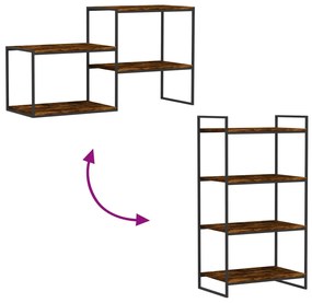 Prateleiras de parede 4pcs derivados de madeira carvalho fumado