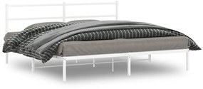 vidaXL Estrutura de cama com cabeceira 183x213 cm metal branco