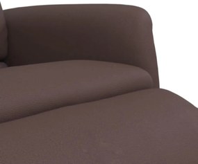 Poltrona reclinável c/ apoio de pés couro artificial castanho