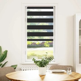 Estore de rolo 60 x 120 cm, linhas de zebra / Preto