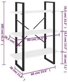 Estante 80x30x105 cm contraplacado branco