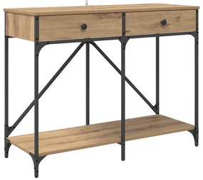 vidaXL Aparador com gaveta Carvalho Artesanal 100 x 39 x 78,5 cm