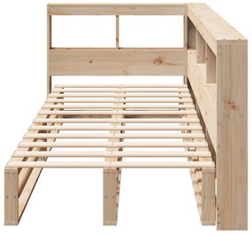 Cama com estante sem colchão 100x200 cm pinho maciço