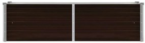 Canteiro elevado de jardim aço galvanizado 160x40x45cm castanho