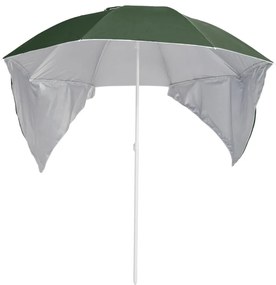 Guarda-sol de praia com paredes laterais 215 cm verde