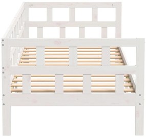 Sofá-cama 90x190 cm madeira de pinho maciça branco