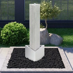 vidaXL Fonte de jardim 37,7x32,6x110 cm aço inoxidável prateado