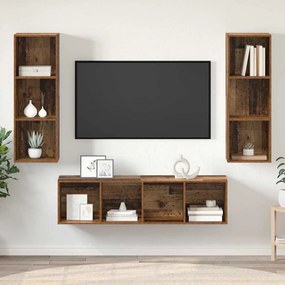 Conjunto de Estantes para TV 3 pcs Madeira antiga