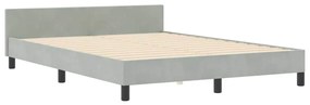 Cama vidaXL Cinza Claro 160x200 cm Veludo