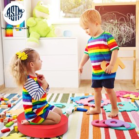 Almofadas redondas impermeáveis para crianças com pega ergonómica e 6 cores para estimular a criatividade Multicolorido