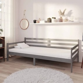 vidaXL Sofá-cama com colchão 90x200 cm pinho maciço cinzento
