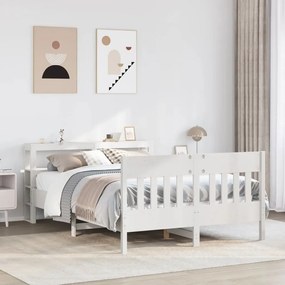 vidaXL Cama sem colchão 160x200 cm madeira de pinho maciça branco