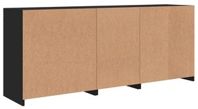 Aparador com luzes LED 162x37x67 cm preto