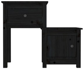 Mesa de cabeceira 79,5x38x65,5 cm madeira pinho maciça preto