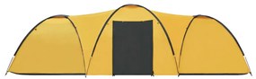 Tenda iglu de campismo 650x240x190 cm 8 pessoas amarelo