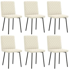 Cadeiras de jantar 6 pcs veludo cor creme
