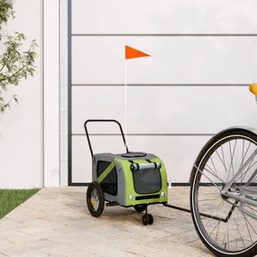 vidaXL Reboque de bicicleta p/ animais tecido oxford/ferro verde/preto