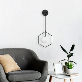 Candeeiro de Parede Geometri – Preto e Branco – 22 x 15 cm