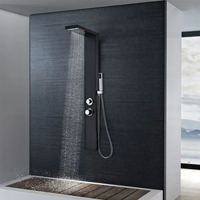 Sistema de coluna de duche em alumínio preto mate