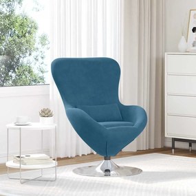Poltrona Ovo VidaXL Veludo Azul