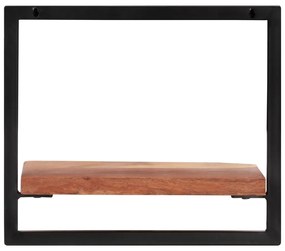 Prateleiras de parede 2 pcs 40x24x35 cm acácia maciça e aço
