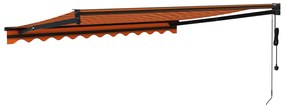 Toldo retrátil automático 3,5x2,5 m laranja e castanho