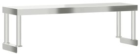 Prateleira para mesa de trabalho 110x30x35 cm aço inoxidável