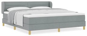 Cama Box Spring vidaXL com Colchão Cinzento Claro 180x200 cm em Tecido