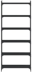 Estante c/ 6 prateleiras 80x30x188cm derivados de madeira preto