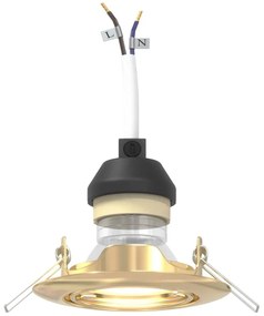 Luminárias Embutidas 6 pcs Redondas GU10 Douradas Ø90 mm Aço