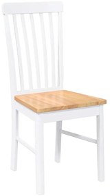 Cadeiras de jantar 2 pcs madeira de seringueira maciça branco