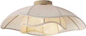 Plafon de teto Japandi em tecido bege 55cm - Haru