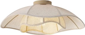 Plafon de teto Japandi em tecido bege 55cm - Haru
