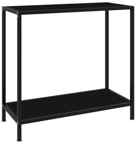 Mesa consola 80x35x75 cm vidro temperado preto