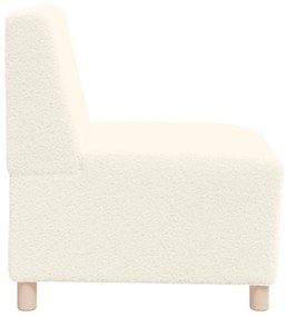 Poltrona sem braços 55 cm tecido encaracolado tipo lã creme