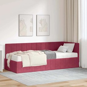 vidaXL Estrutura de Cama de Canto com Colchão 2 pcs Verde Veludo