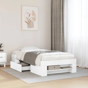 vidaXL Estrutura de cama 90x200 cm derivados de madeira branco