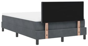 Camas Box Spring com Colchão vidaXL Cinza Escuro Pequeno Duplo Veludo