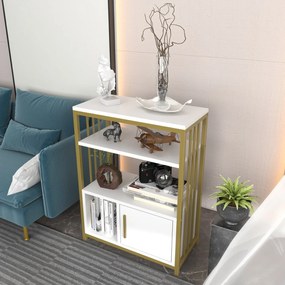 Estante Letos – Branco e Dourado – 60x80x29,6 cm